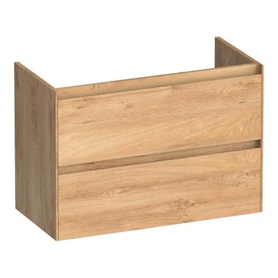 Brauer Inspire - Onderkast Ondiep - 80 cm - met 2 Softclose Lades Greeploos en 1 Sifon Uitsparing - Forest Tan