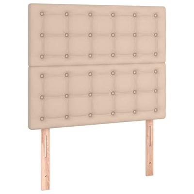 Boxspring met matras kunstleer cappuccinokleurig 80x200 cm