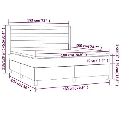 Boxspring met matras en LED fluweel lichtgrijs 180x200 cm