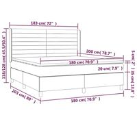 Boxspring met matras en LED stof taupe 180x200 cm - thumbnail