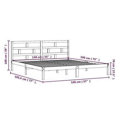 Bedframe massief grenenhout 140x190 cm