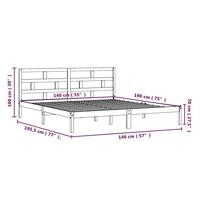Bedframe massief grenenhout 140x190 cm - thumbnail