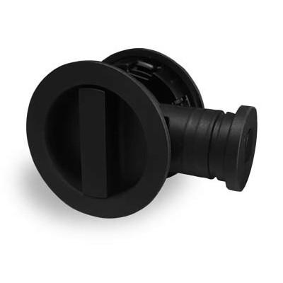 Hardbrass Schuifdeurslot met haak rond - zwart Hardbrass Schuifdeurslot met haak rond - zwart