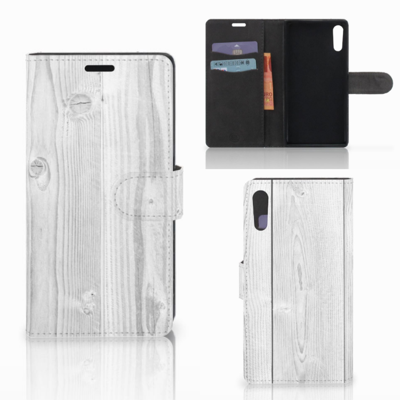 Sony Xperia XZ | Sony Xperia XZs | Book Style Case | White Wood Sony Xperia XZ | Sony Xperia XZs | Book Style Case | White Wood