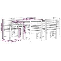 7-delige Tuinset massief grenenhout wit - thumbnail
