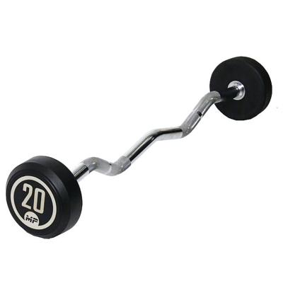 Muscle Power Rubber vaste curl halterstang 20 kg Muscle Power Rubber vaste curl halterstang 20 kg