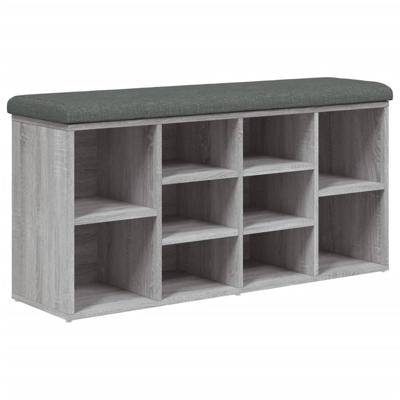Schoenenbank 102x32x50 cm bewerkt hout grijs sonoma eikenkleur