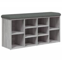 Schoenenbank 102x32x50 cm bewerkt hout grijs sonoma eikenkleur - thumbnail