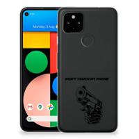 Google Pixel 4a 5G Silicone-hoesje Gun Don't Touch My Phone - thumbnail