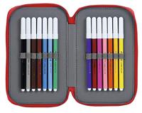 Dubbele etui Real Sporting de Gijón Wit Rood 12.5 x 19.5 x 4 cm (28 Onderdelen) - thumbnail