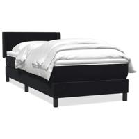 Boxspring met matras fluweel zwart 90x210 cm - thumbnail