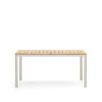 Kave Home Tuintafel 'Bona' Teakhout, 163 x 90cm, kleur Naturel/Wit - thumbnail