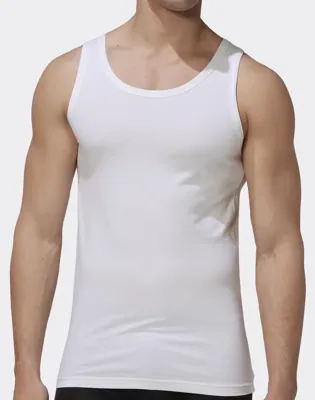 Young heren hemd sport - Microfiber onderhemd voor mannen - Sneldrogend - Zwart - Wit