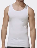 Young heren hemd sport - Microfiber onderhemd voor mannen - Sneldrogend - Zwart - Wit - thumbnail