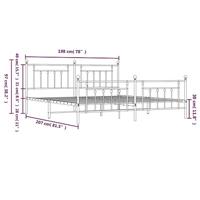 Bedframe met hoofd- en voeteneinde metaal wit 193x203 cm - thumbnail