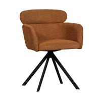 WOOOD Draaibare Eetkamerstoel 'Fenne' Geweven, kleur Ginger - thumbnail