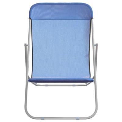 Strandstoelen 2 st textileen en gepoedercoat staal blauw
