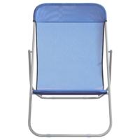 Strandstoelen 2 st textileen en gepoedercoat staal blauw - thumbnail