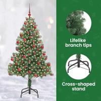 VidaXL Kerstboom met 300 led met standaard groen 180 cm pvc - thumbnail