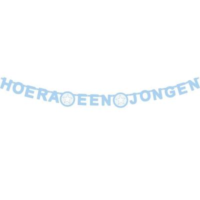 Letterslinger hoera een jongen blauw | 5 stuks