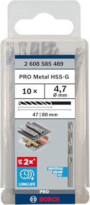 Bosch Accessoires Metaalboren HSS-G, Standard 4,7 x 47 x 80 mm 10st - 2608585489