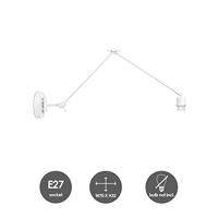 Moderne wandlamp Shift voor lampenkap, 70-70-32cm, Wit, wandlamp met-verstelbare-arm-van, Metaal, geschikt-voor-E27-LED-lichtbron, voor-lampenkap-met-doorsnede-max., 20cm - thumbnail