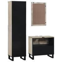 Badkamermeubelset met lade met plank 3 pcs Wit 38 x 33 x 160 cm - thumbnail