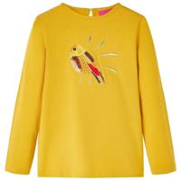 VidaXL Kindershirt met lange mouwen 128 donker okerkleurig - thumbnail