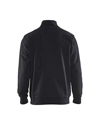 Blåkläder Sweatshirt bicolour met halve rits 33531158 | Zwart/Korenblauw | Maat M - 7330509456286