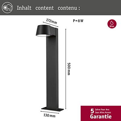 Paulmann 94454 Capea Staande LED-buitenlamp LED LED vast ingebouwd 6 W Grijs