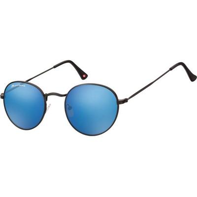 Zonnebril montana revo blauw rond glas mtl mat zw