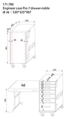 Power Dynamics PD-FA5 7 Laden flightcase met tafel - thumbnail