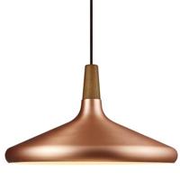 Hanglamp woonkamer zilver hout &apos;Nori 39&apos; E27 fitting walnoothout 390mm DFTP - thumbnail