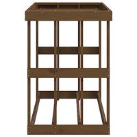 VidaXL Houtblokhouder 108x52x74 cm massief grenenhout honingbruin - thumbnail