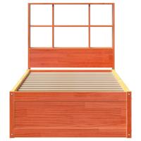 Bedframe zonder matras massief grenenhout wasbruin 75x190 cm - thumbnail