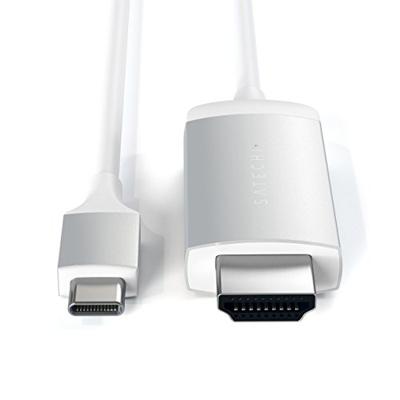 Satechi ST-CHDMIS USB-C-displaykabel USB-C / HDMI Aansluitkabel HDMI-A-stekker, USB-C stekker 1.8 m Zilver 4K UHD Satechi ST-CHDMIS USB-C-displaykabel USB-C / HDMI Aansluitkabel HDMI-A-stekker, USB-C stekker 1.8 m Zilver 4K UHD