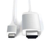 Satechi ST-CHDMIS USB-C-displaykabel USB-C / HDMI Aansluitkabel HDMI-A-stekker, USB-C stekker 1.8 m Zilver 4K UHD - thumbnail
