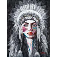 Wanddecoratie Indiaan | Zwart Wit Multicolor - thumbnail