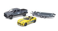 Bruder 02504 RAM Power Wagon en Roadster Bruder Racing Team + Figuur 1:16 - thumbnail
