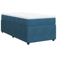 Boxspring met matras fluweel donkerblauw 90x190 cm - thumbnail