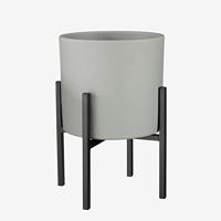 Mica Decorations bloempot Era rond 28x26cm grijs mat - thumbnail