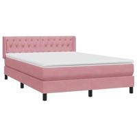 Boxspring met matras fluweel roze 140x220 cm - thumbnail