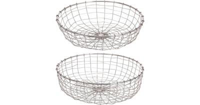 2x Zilveren ronde decoratie schaal van metaal 34 cm - Fruitschalen 2x Zilveren ronde decoratie schaal van metaal 34 cm - Fruitschalen