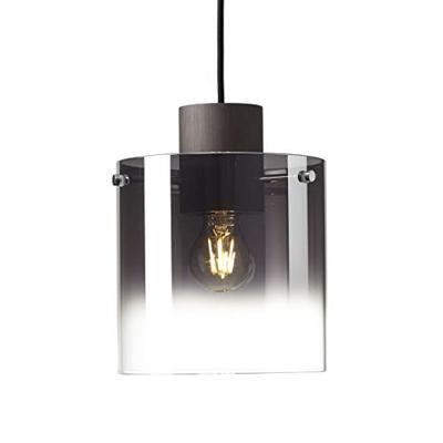 Brilliant HanglampBeth E27 zwart met smoke glas - 75570/20