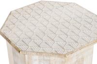 Bijzettafel DKD Home Decor 49 x 49 x 53,5 cm Bruin Wit Mangohout - thumbnail