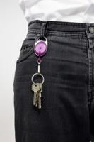 Durable afrolmechanisme met karabijnhaak rood, op blister - thumbnail