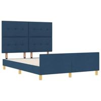 Bedframe met hoofdeinde Blauw 140 x 200 cm Stof - thumbnail