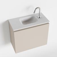 MONDIAZ OLAN 60cm toiletmeubel linen. LEX wastafel talc midden 1 kraangat - thumbnail