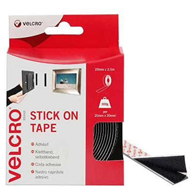 VELCRO® VEL-EC60215 Klittenband Om vast te plakken Haak- en lusdeel (l x b) 2500 mm x 20 mm Zwart 2.5 m