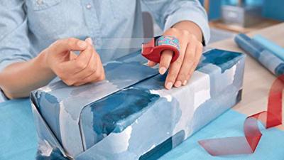 tesa Plakbanddispenser 57858-00000 Blauw, Rood Rolbreedte (max.): 19 mm Rollengte (max.) 10 m